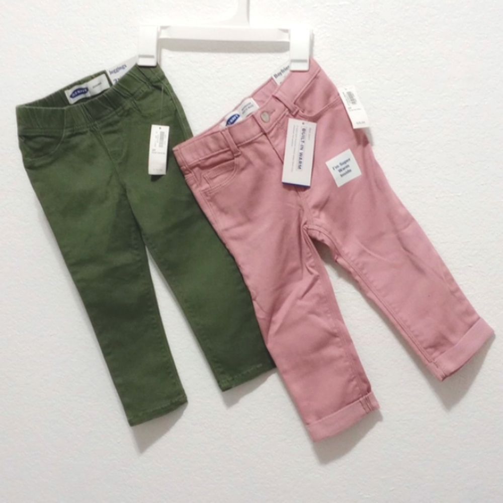 NWT old navy bundle of 2 toddler girls pants size 2T